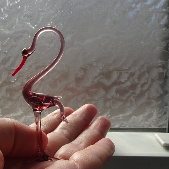 Vintage Miniature Glass Stork 1970s - Picture 1 of 5